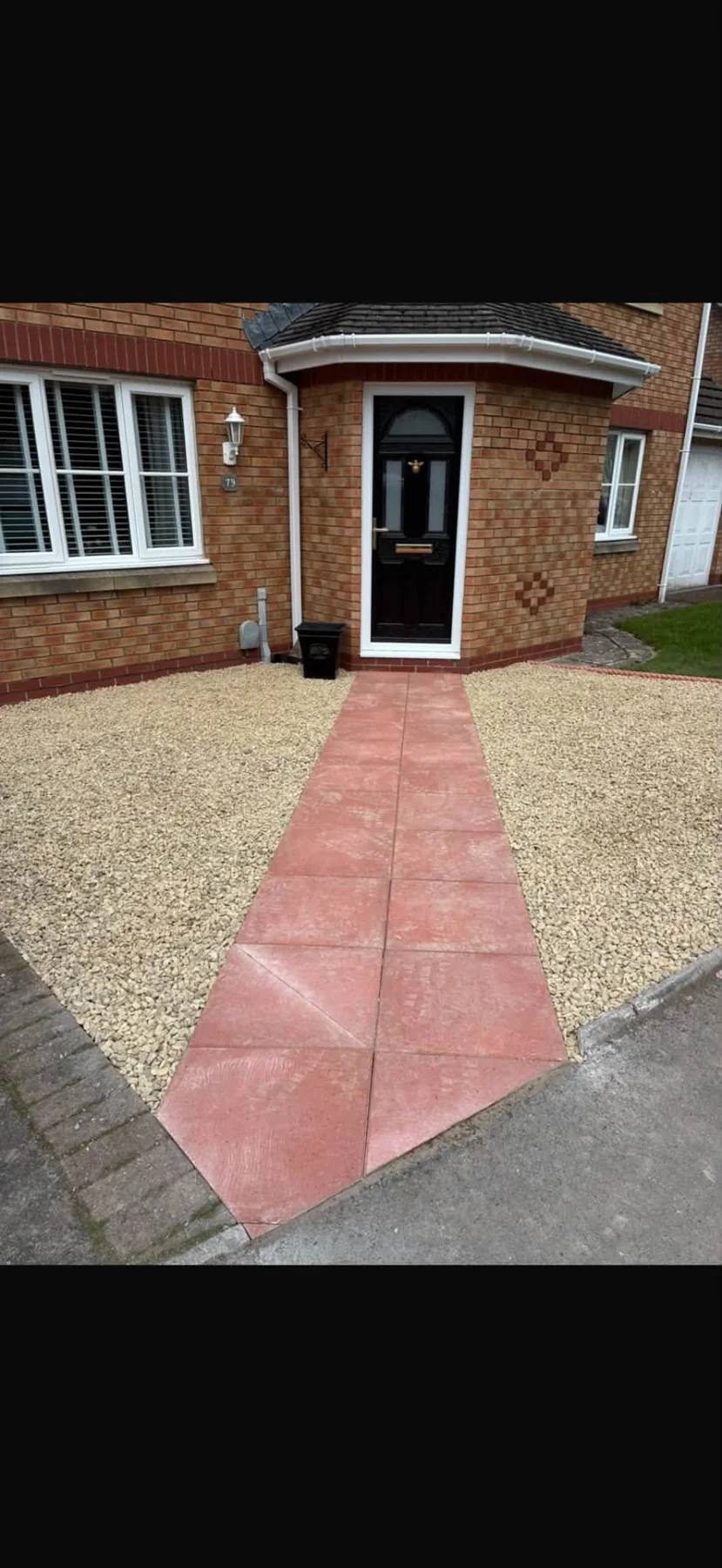 New front path with decorative stone